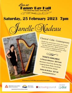 Janelle Nadeau concert at Fanny Bay Community Centre